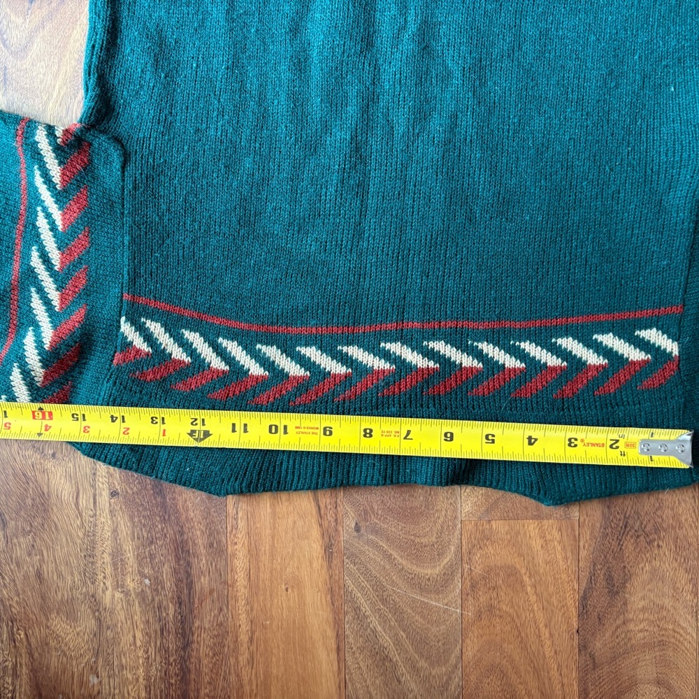 Green Patterned Knit Tunic Top - image 5